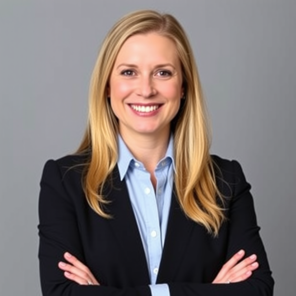 Professional headshot of Sarah O'Connor, Senior Financial Analyst with over 12 years experience in expenditure management, wearing business attire with a confident smile